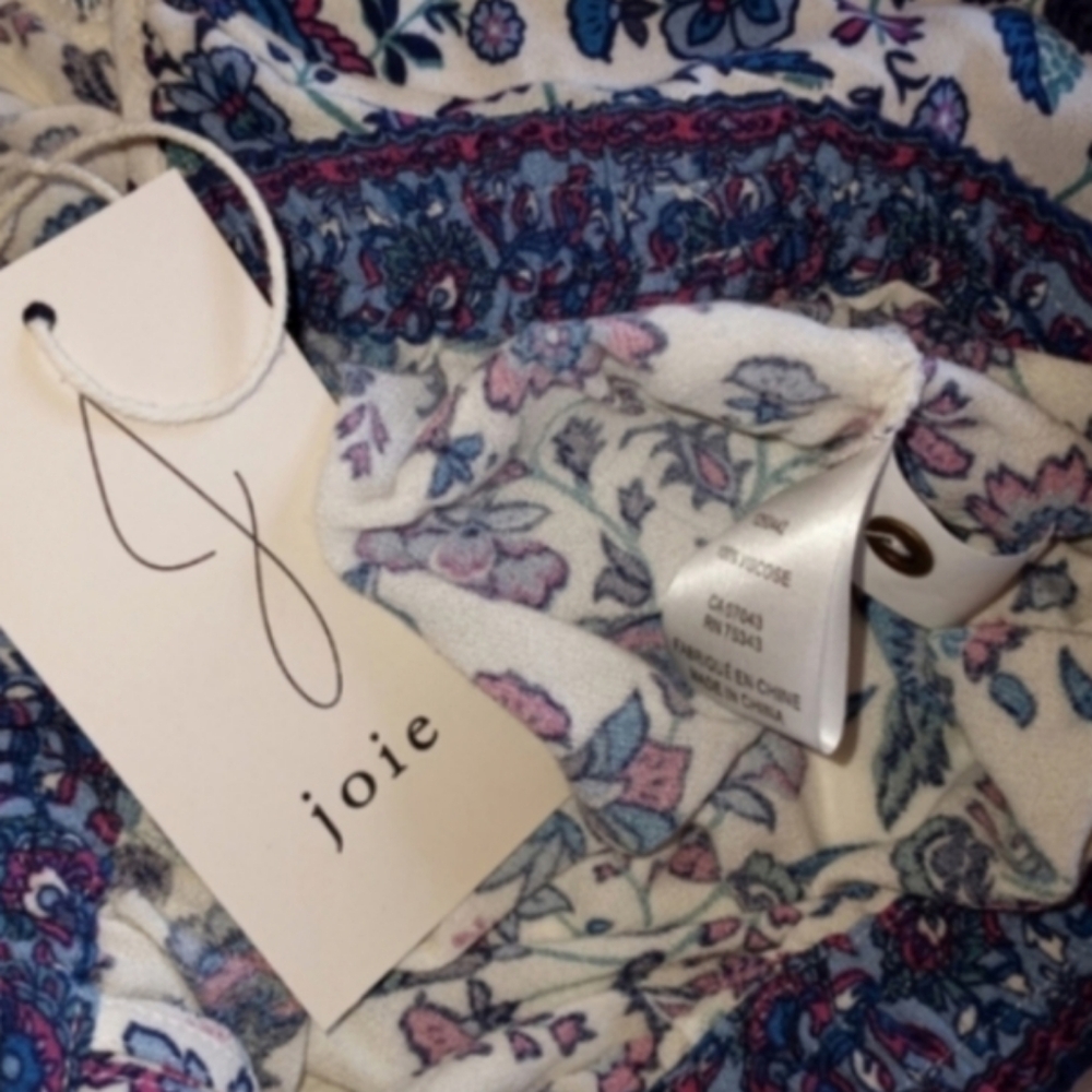Joie X Revolve Folk Song Peasant Blouse 100% Viscose, Mixed Print Floral, Medium - Picture 9 of 9